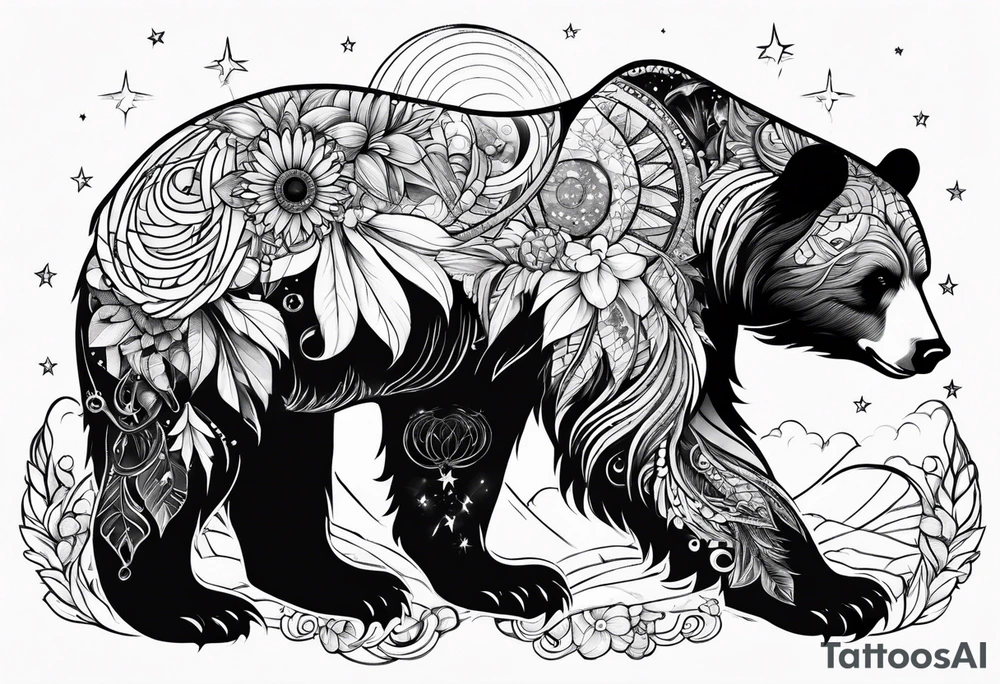 Cosmic bear tattoo idea
