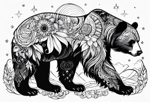 Cosmic bear tattoo idea