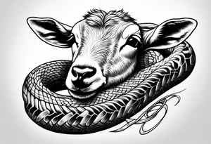 Tattoo of lamb eating a snake tattoo idea