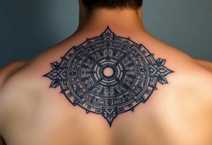 Mayan Astronomy surrounded by the galaxy tattoo idea
