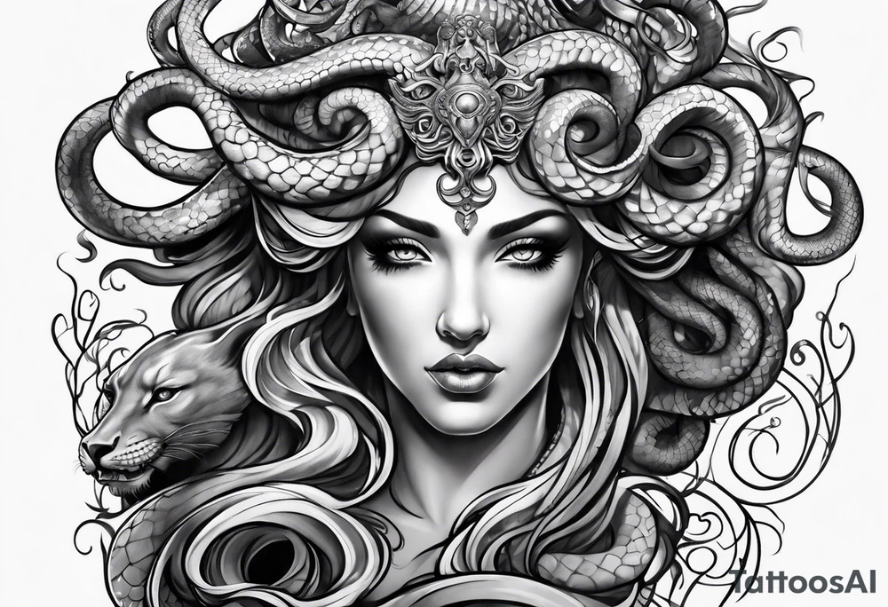 Medusa whole body tattoo idea