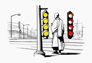 Zen Monk and a Traffic-light tattoo idea