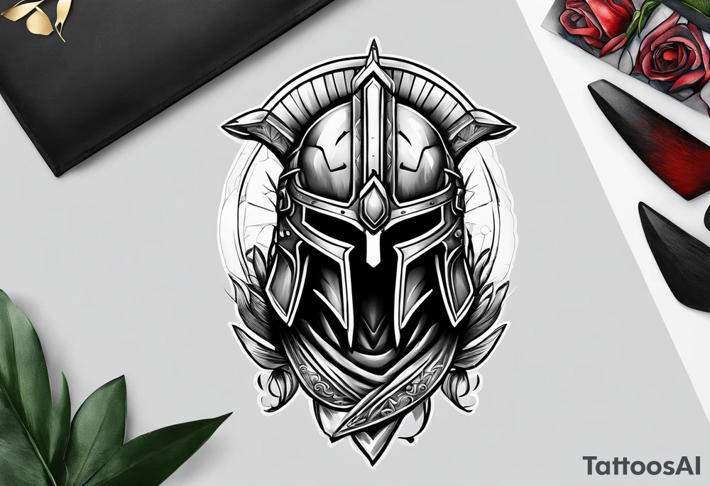 Faceless Spartan warrior tattoo idea