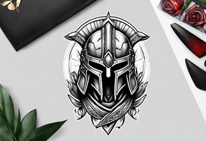 Faceless Spartan warrior tattoo idea