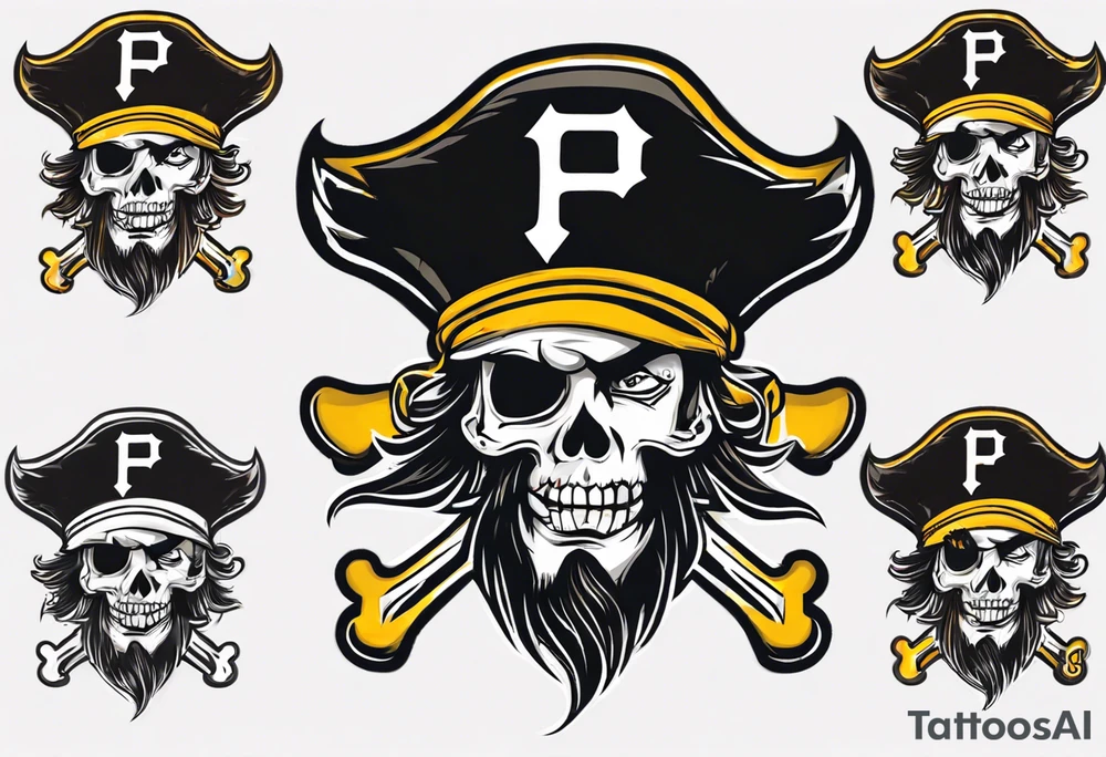 A Pittsburgh Pirates P logo that looks like a branded shape on an arm tattoo idea
