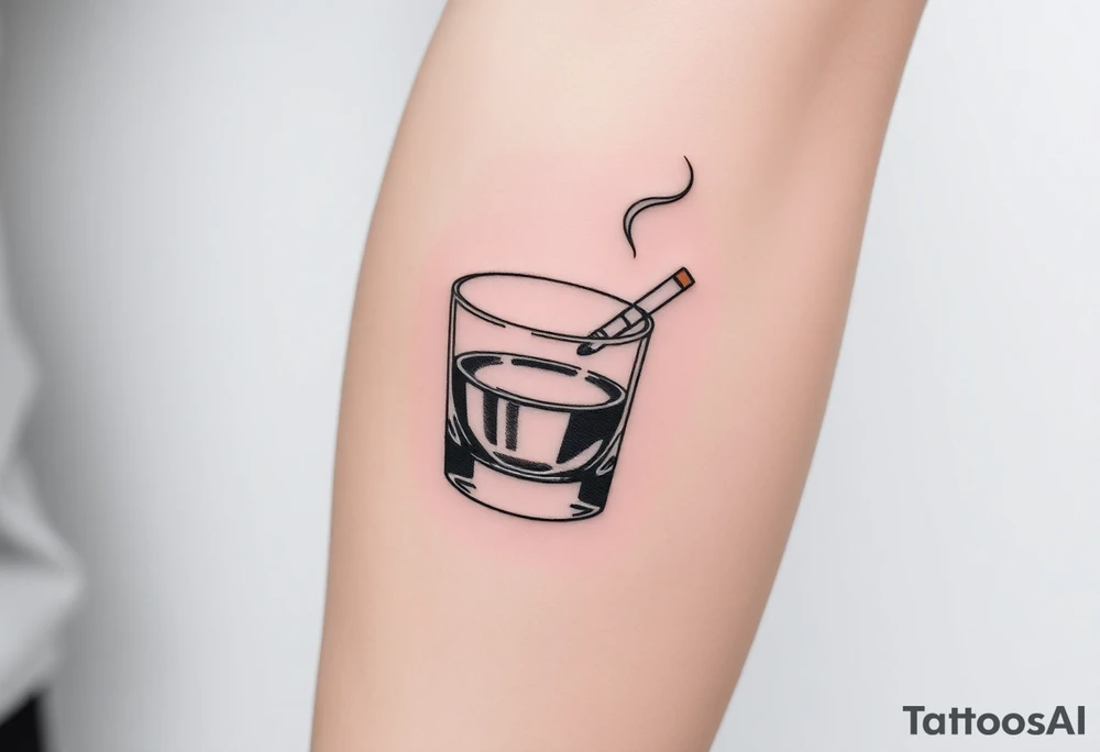 Shot of whiskey and a cigarette tattoo idea