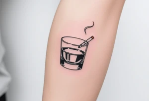 Shot of whiskey and a cigarette tattoo idea