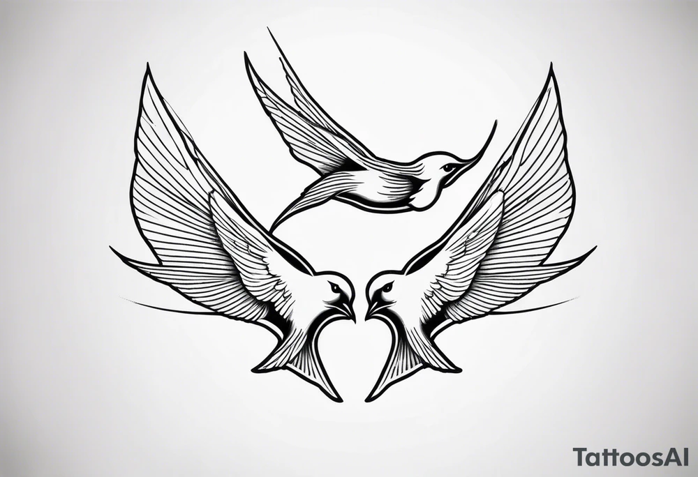 Twin swallows tattoo idea