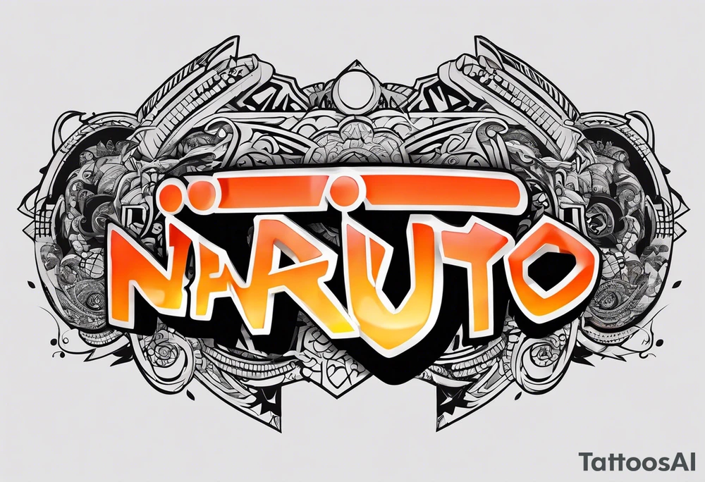 A naruto headband with the letters AR in the middle tattoo idea