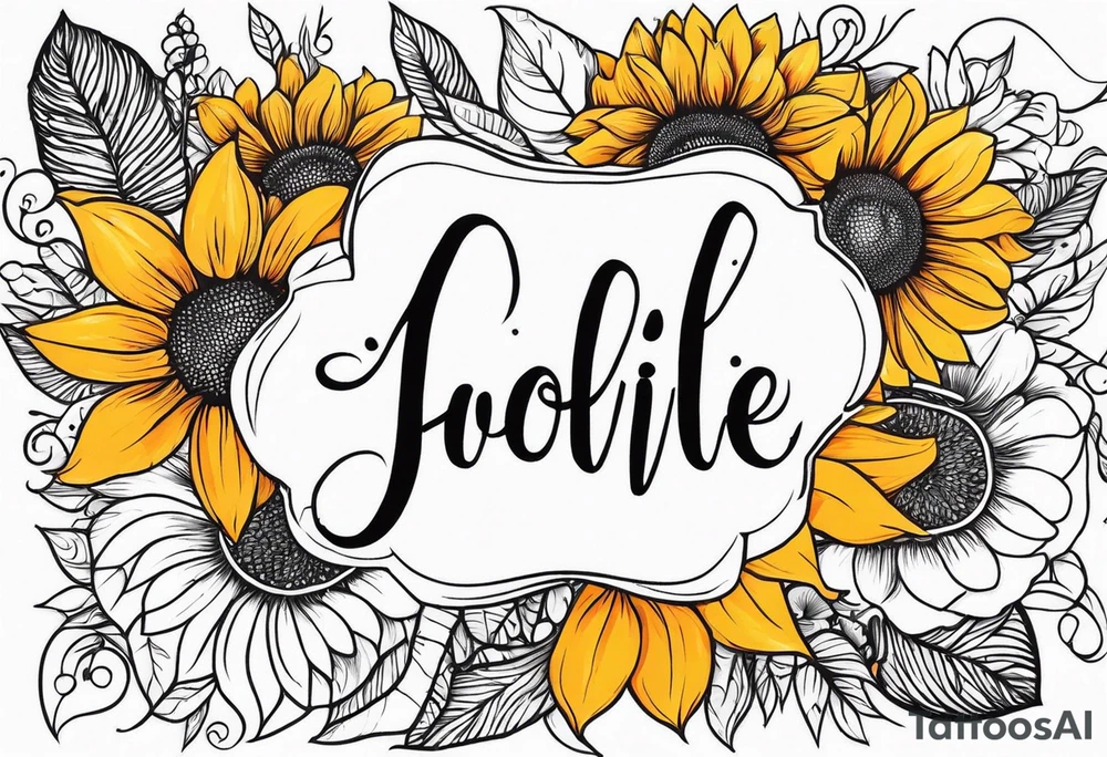 Flower fire an a sunflower tattoo idea