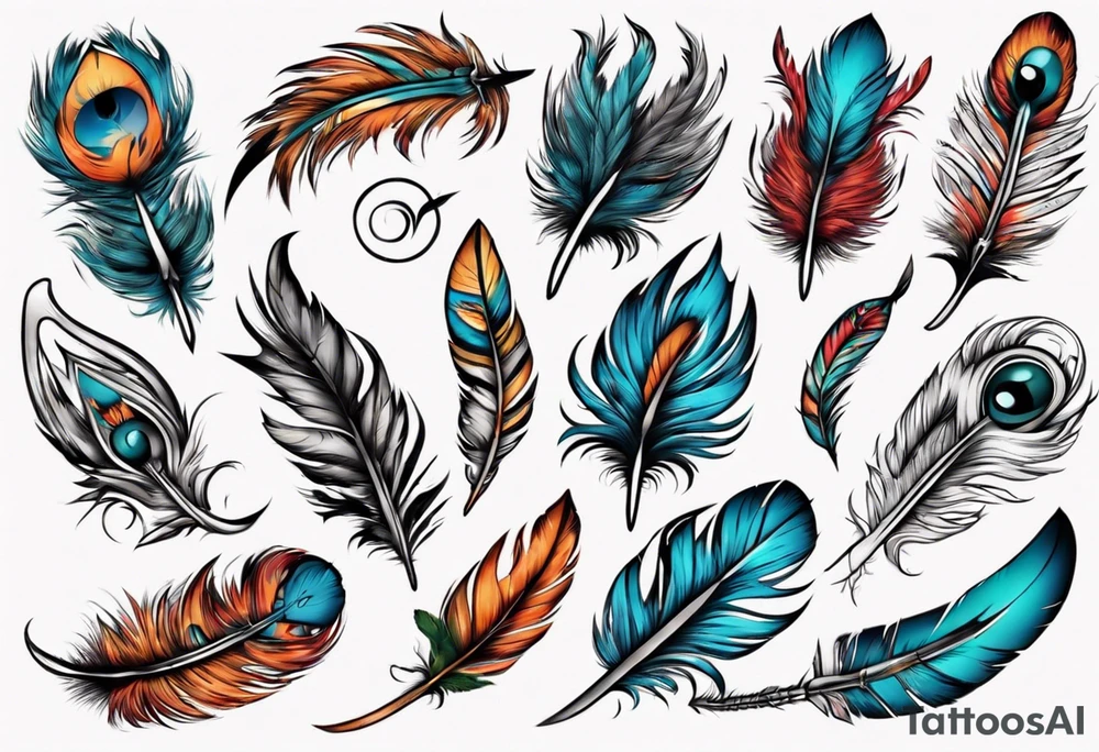 Cunt with feathers tattoo idea