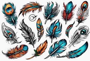 Cunt with feathers tattoo idea