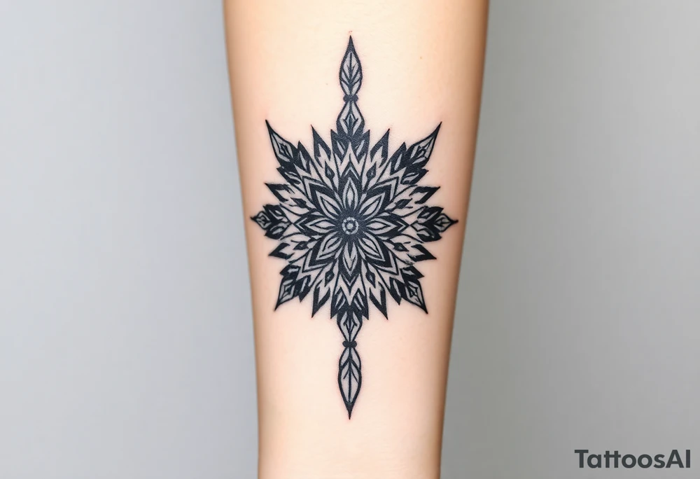 spiritual feather indian mandala shaman tattoo idea
