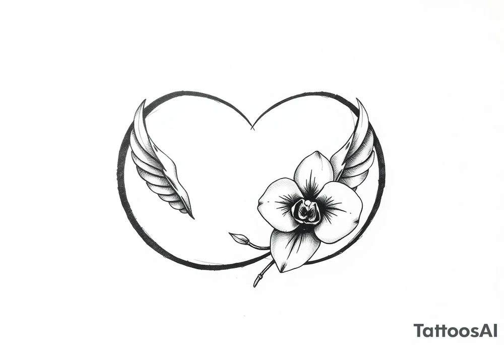 infinity loop with wings inside and an orchid tattoo idea