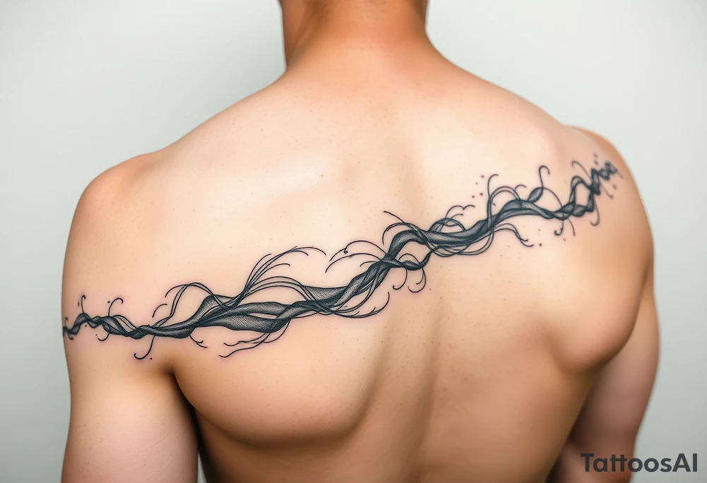 timeline that is thin and wraps around arm from wrist all the way to the top of the shoulder tattoo idea