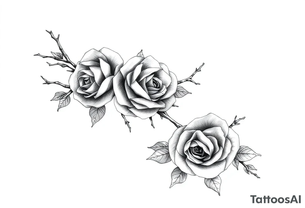 Thorns with roses on the wrist tattoo idea