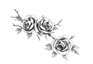 Thorns with roses on the wrist tattoo idea