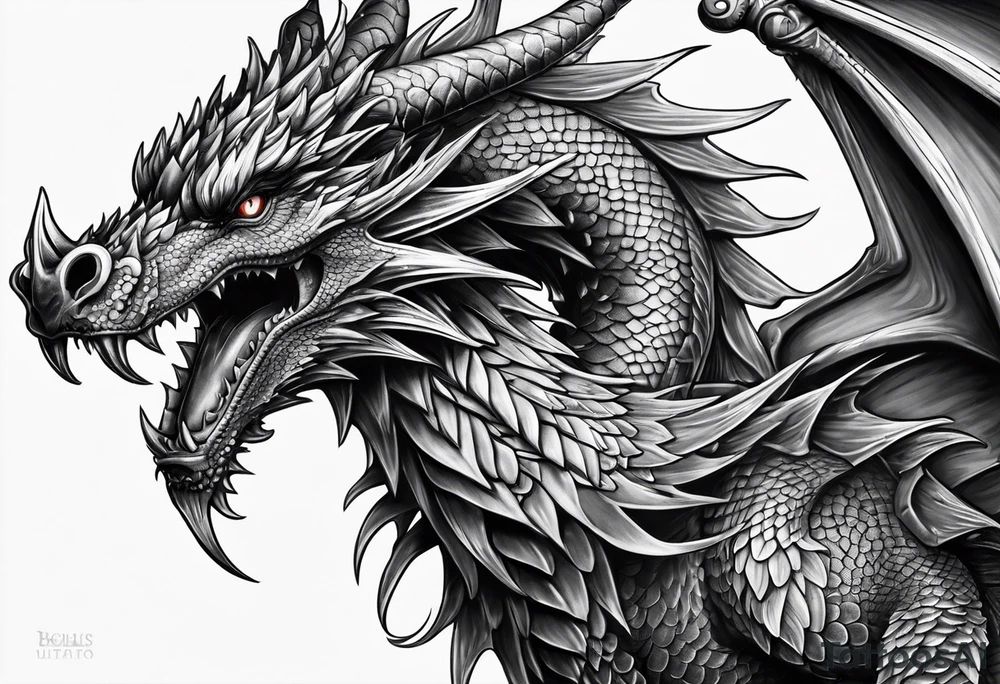 dragon winged tattoo idea