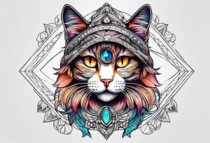 Third eye cat tattoo idea