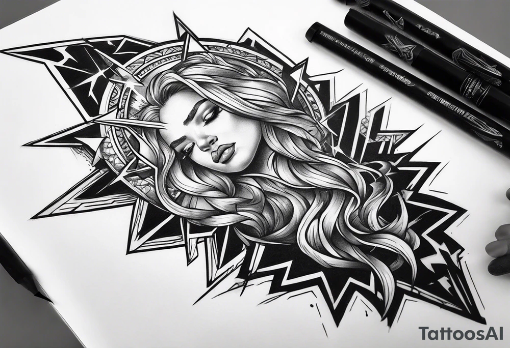 Lightning on hand tattoo idea