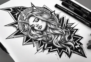 Lightning on hand tattoo idea