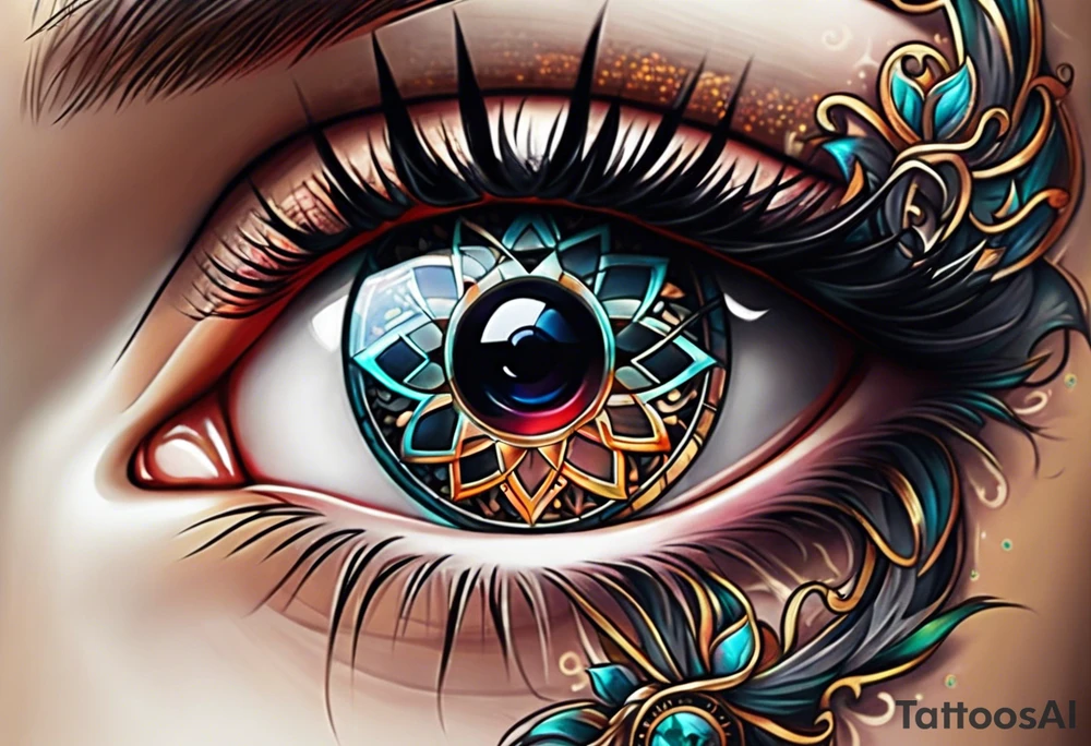 Eye with clock tattoo tattoo idea