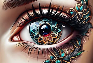 Eye with clock tattoo tattoo idea