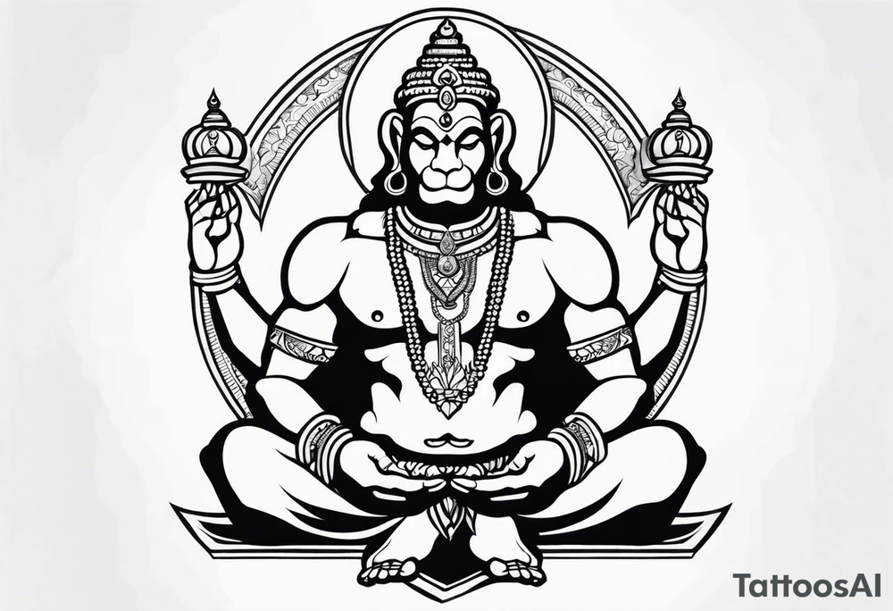 hanuman praying tattoo idea