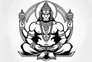 hanuman praying tattoo idea