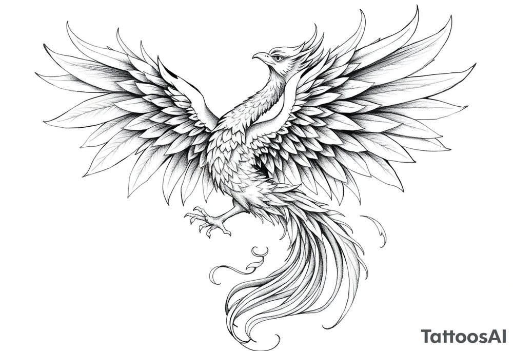 Powerful Phoenix rising tattoo idea