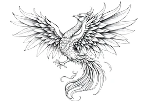 Powerful Phoenix rising tattoo idea