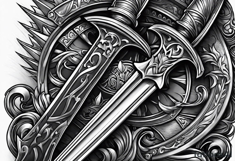 iron sharpens iron, fitness, sweat, darkness, swords, armor tattoo idea