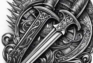 iron sharpens iron, fitness, sweat, darkness, swords, armor tattoo idea