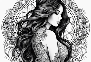 Woman from behind tattoo idea