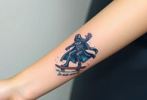Darth Vader skateboarding > bullets > in loving memory > colors
add words "Darth Carter" to skateboard
add date 12/29/88-01/06/24 tattoo idea