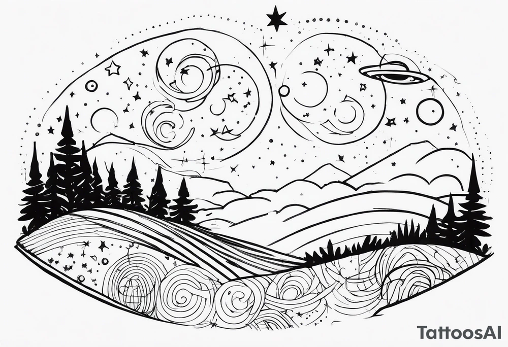 Cosmic Starry Night tattoo idea