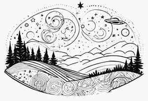 Cosmic Starry Night tattoo idea