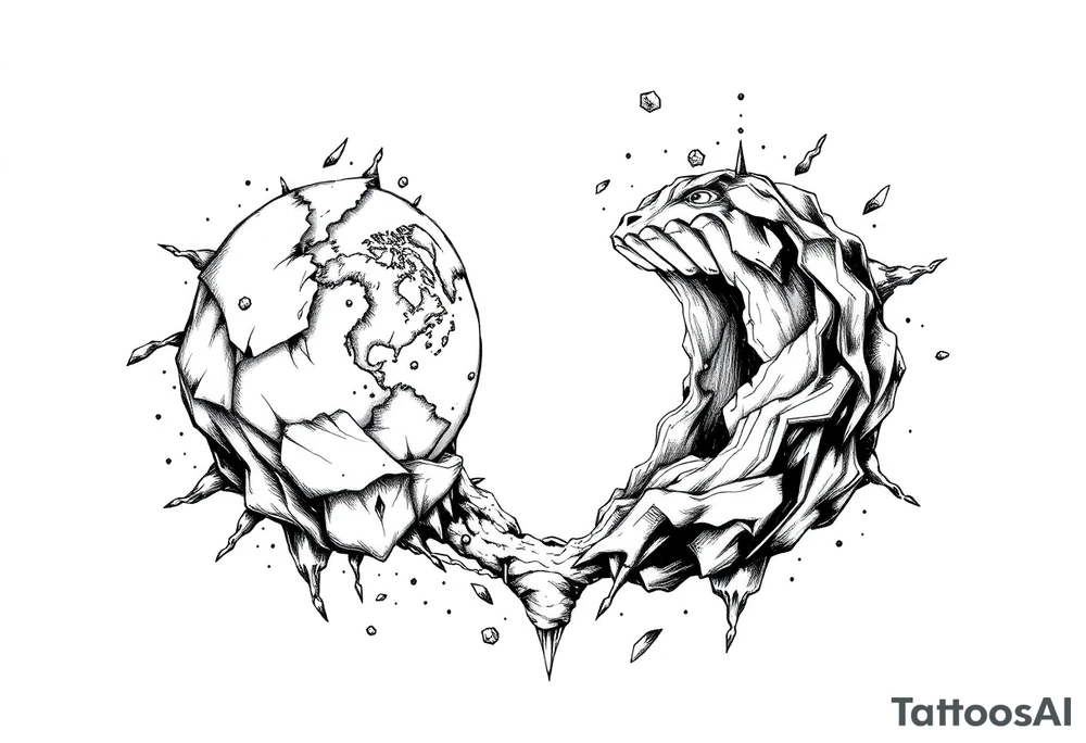 2 different worlds on both sides of a black hole tattoo idea