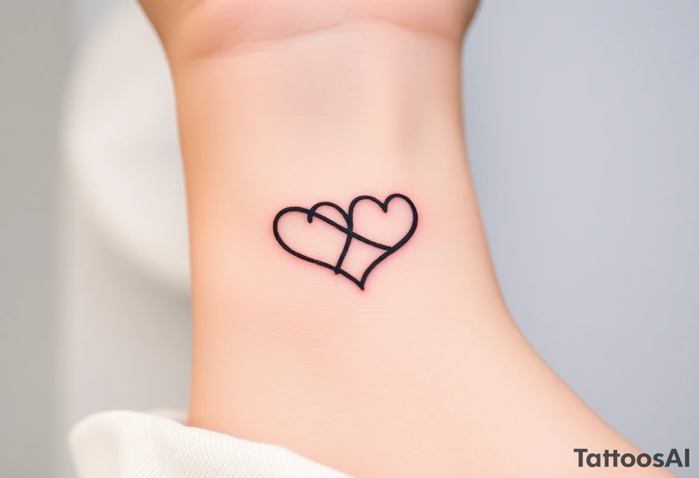 A infinity symbol, with one loop engraving the family sign intertwined with a heart tattoo idea