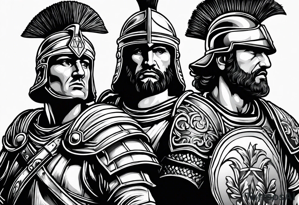 roman soldier, greek soldier, knight tattoo idea