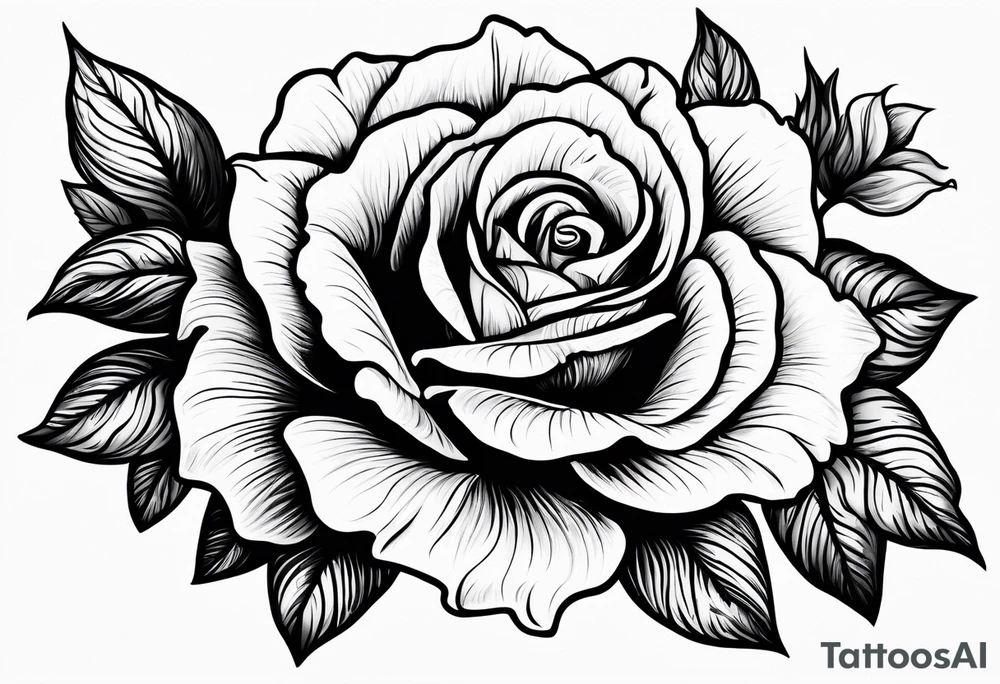 Rose, narcissus flower, holly flower tattoo idea