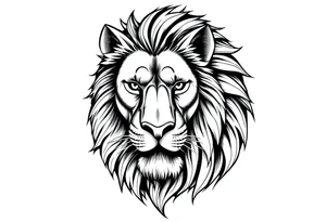 powerful majestic lion with Czech theme tattoo idea