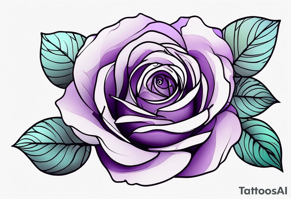 Purple rose tattoo idea