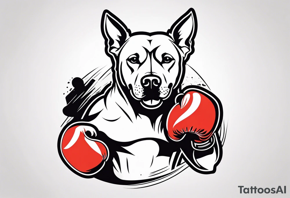 Dog boxing coach tattoo idea