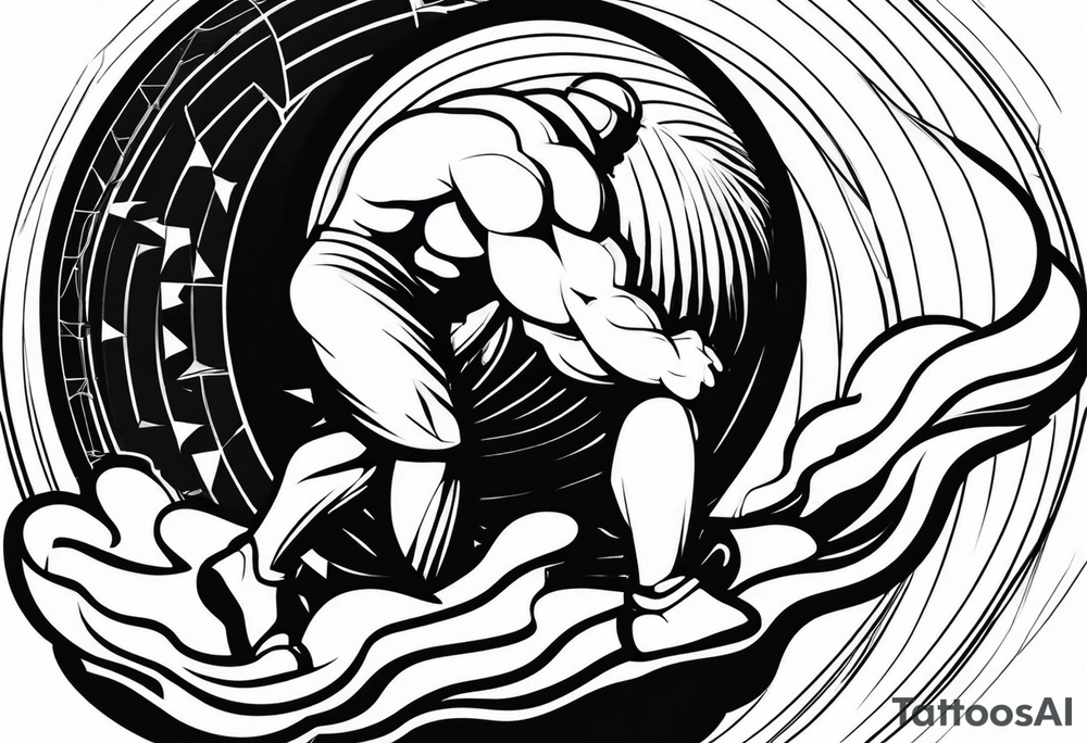 sisyphus rolling a boulder tattoo idea