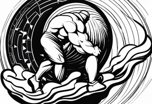 sisyphus rolling a boulder tattoo idea