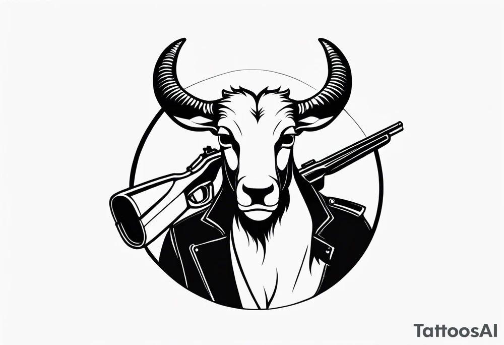 capricorn with sunglasses and a shotgun tattoo idea