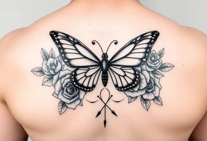 Butterfly,roses, and qoutes tattoo idea