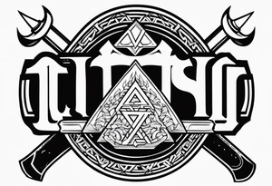Valhalla  sword shield axe Valknut  dragon lion tattoo idea