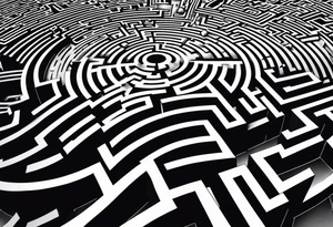 Labyrinth maze full sleave tattoo idea